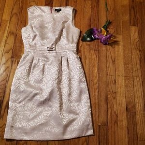 Pink and White Buckled Floral Dress